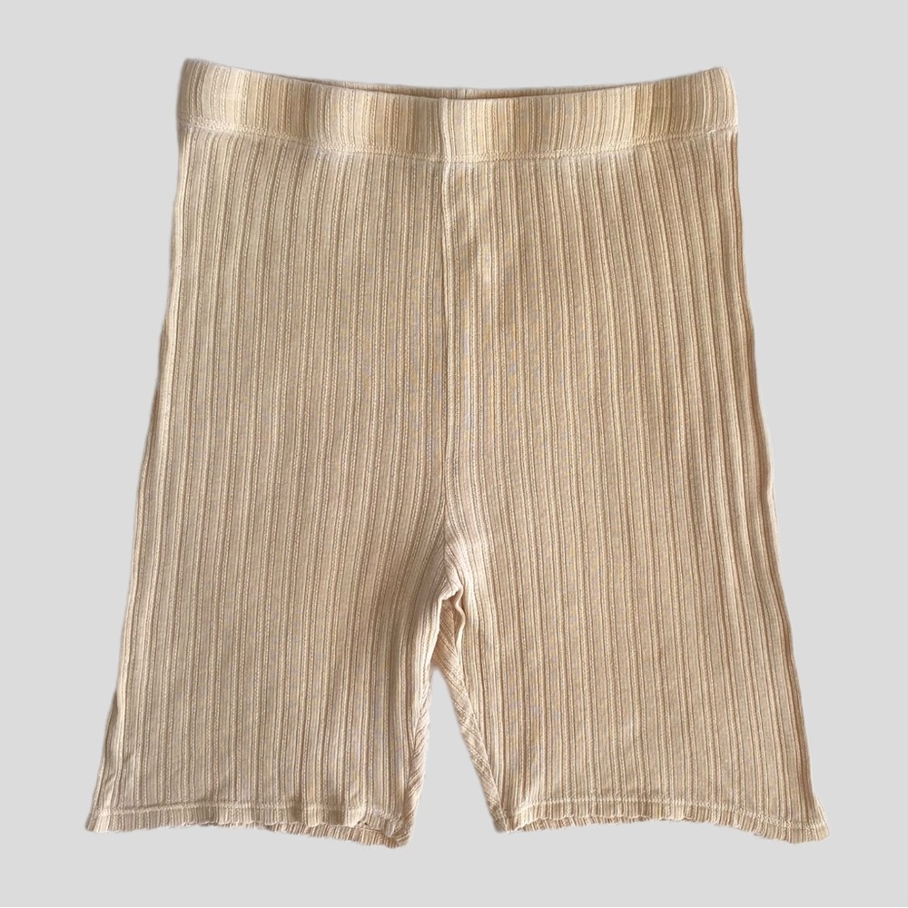 Rudy Jude Honey Pointelle Bike Short High Rise Leisure Pants Yellow Shorts